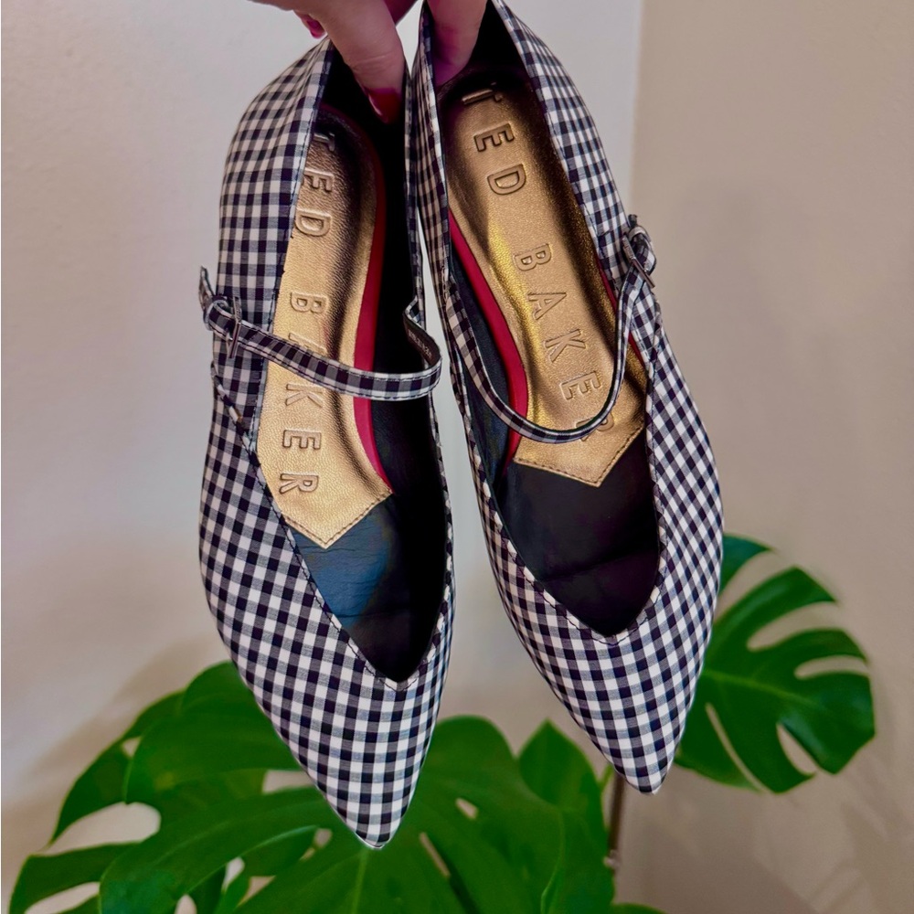 Hujig Gingham Mary Jane Flat